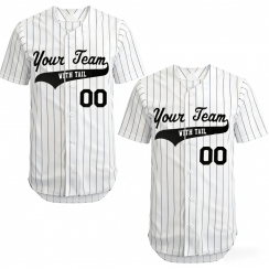 2 Pack Custom Pinstripe Baseball Jersey 6 Button Team Logo Breathable Stretch Mesh